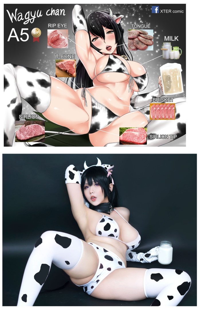 Hana Bunny Bikini Cosplay Cow Girl Lewd Photos 12