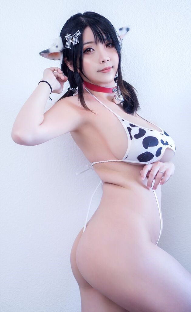 Hana Bunny Bikini Cosplay Cow Girl Lewd Photos 3